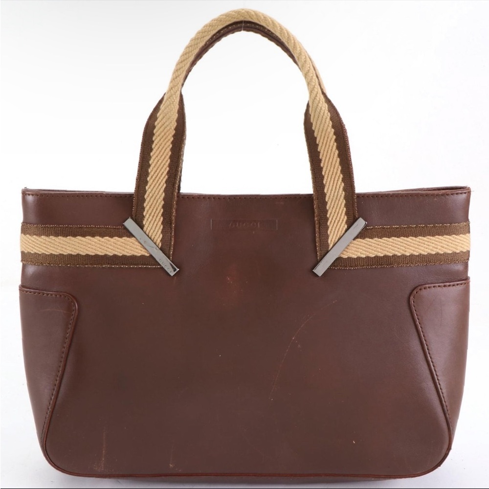 Vintage Gucci Brown Leather Tote